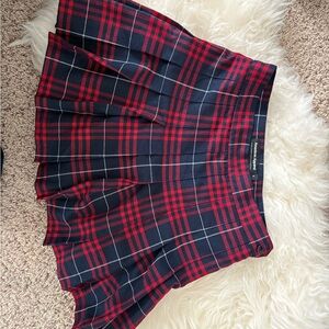 American Apparel Red and Navy Plaid Skirt